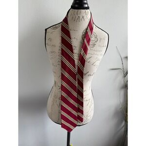 Brooks Brothers Makers Striped Necktie Silk Made in England Burgundy